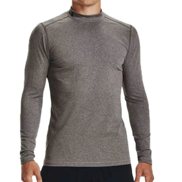 Under ArmourColdGear Men's T-shirt 2XL Fitted Mock Long Sleeve Charcoal NWT - Picture 3 of 4